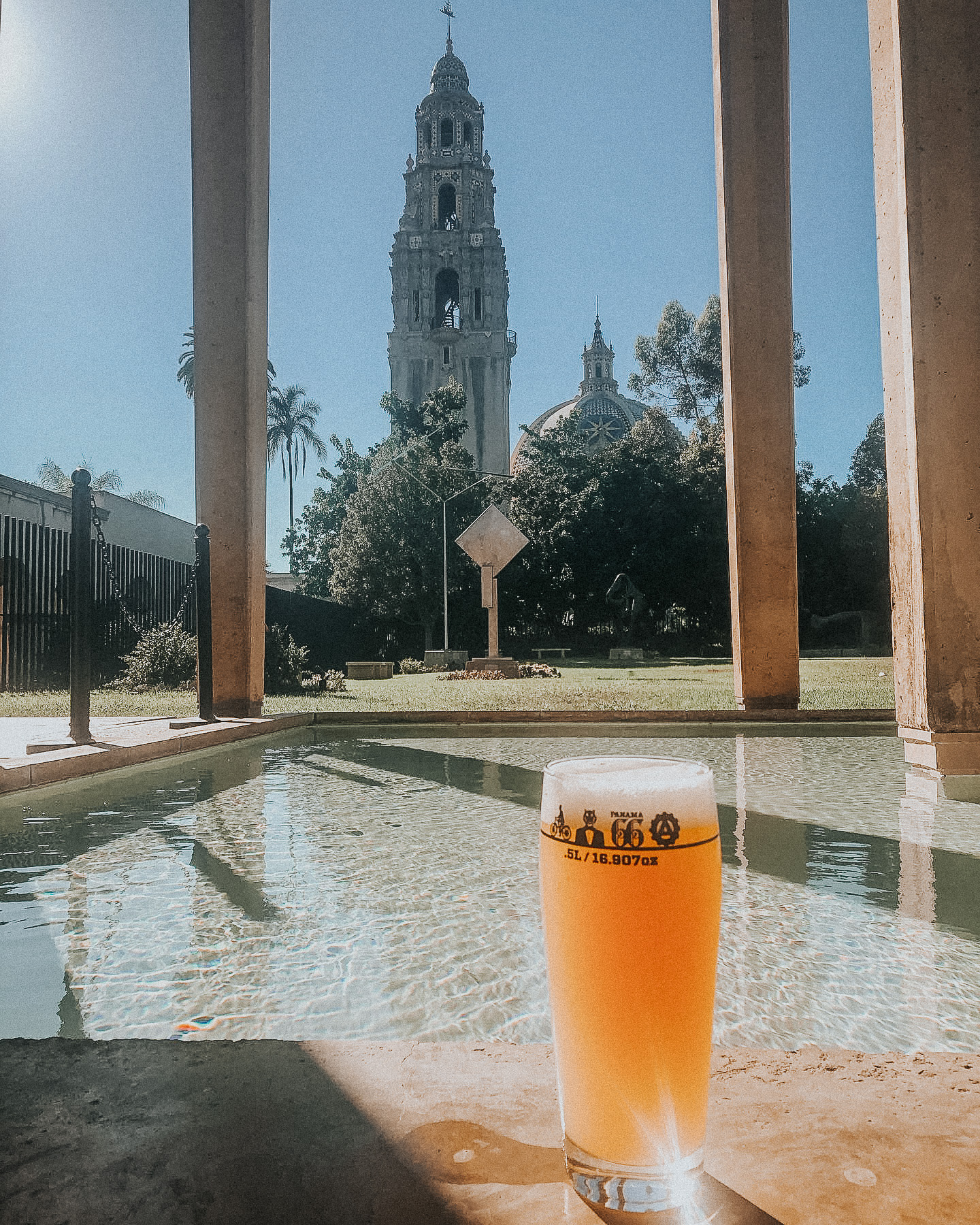 Things to do in Balboa Park: How to spend one day at San Diego's top attraction Palm Trees and Pellegrino San Diego travel tips - drinks at Panama 66 at the San Diego Museum of Art