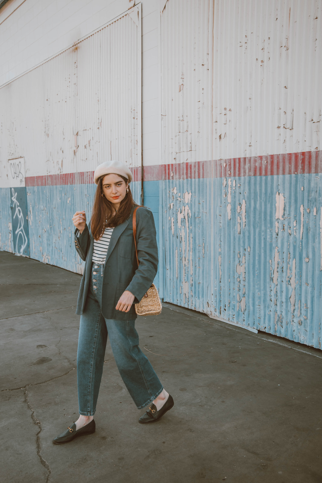 Beret and striped shirt French girl, Parisian chic Pinterest outfit  - Palm Trees and Pellegrino