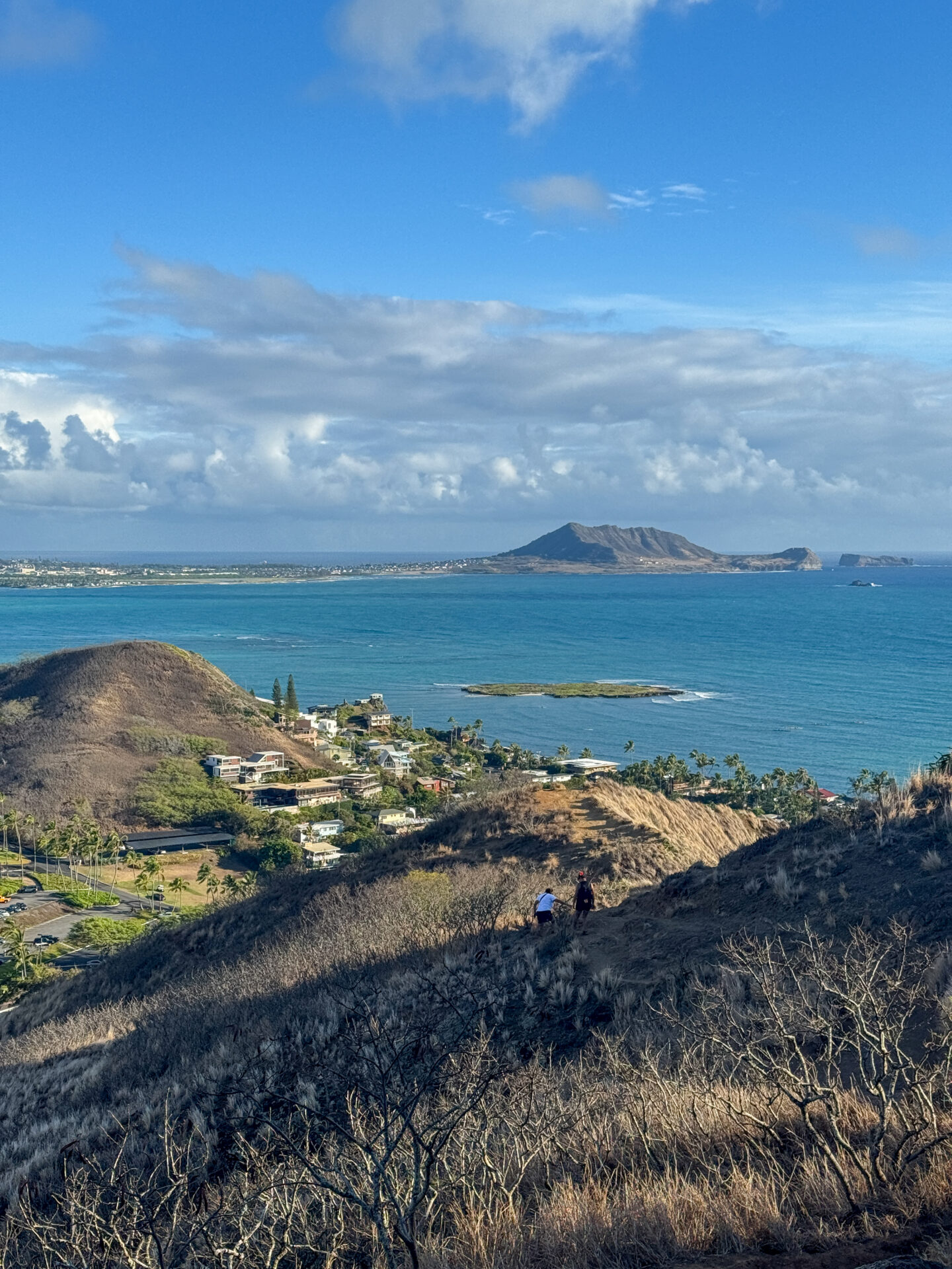 A view of the ocean from the top of the Lanikai Trail.