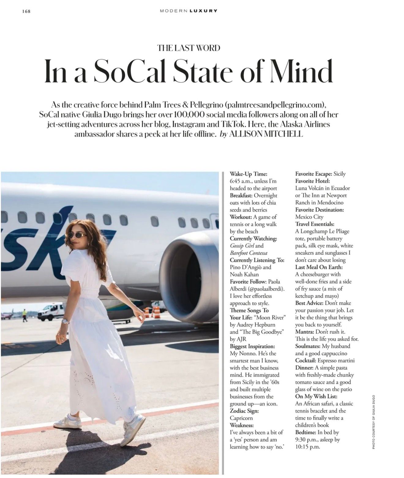 Giulia Dugo Modern Luxury Magazine